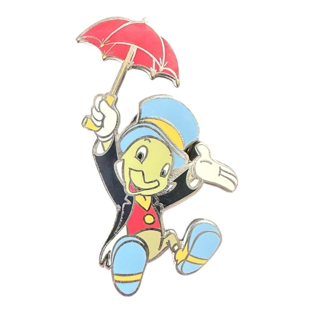 Disney Movie Club Jiminy Cricket Pin Red Umbrella Blue Hat Pinback Pinocchio HTF